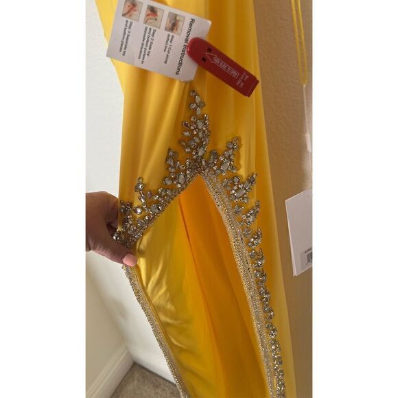 Mac  Duggal Rhinestone Encrusted Side Slit Cami Bodycon Gown NEW - Picture 5 of 9